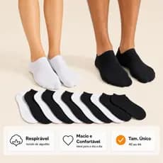 Kit 24, 12 , 6 Ou 3 Pares De Meias Soquete Unissex Cano Baixo Algodão Premium Dia a Dia
