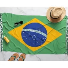 Canga de praia de bandeira do brasil verde e amarela beach e piscina tropical copa do mundo