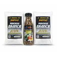 Kit massa de pesca Poderosa Branca + Ração Furadinha Amburana com Mel - Badini BigFish - A melhor para pesca de Peixes