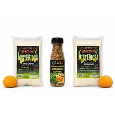 Kit massa de pesca Misteriosa  + Ração Furadinha a sua Escolha - Badini BigFish - Ideal para pesca de Peixes