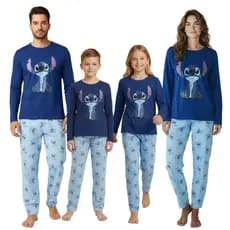 Kit 3 Pijamas Família Adulto e Infantil Personagem Estampas Divertidas Manga Comprida Calça De Inverno Quentinho Atacado