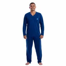 PIJAMA LONGO MASCULINO INVERNO MANGA LONGA E CALÇA COMPRIDA MALHA PV CONFORTÁVEL OFERTA
