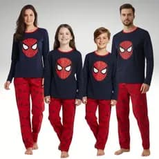 KIT 4 PIJAMAS FAMÍLIA ESTAMPAS DIVERTIDAS PERSONAGENS DESENHOS INVERNO CALÇA E MANGA COMPRIDA NOITES CONFORTÁVEIS OFERTA