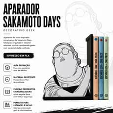 Aparador Suporte de Livros Anime 3D | Fan Art Sakamoto Days | Taro Sakamoto e Outros | Decoração Geek