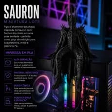 Sauron Sentado O Senhor dos Anéis Decorativo 3D em PLA | Action Figure Colecionável para Mesa, Prateleira e Setup Gamer
