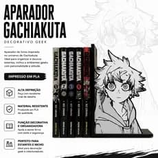 Aparador Suporte de Livros Anime 3D | Fan Art Gachiakuta | Rudo Enjin e Outros | Decoração Geek