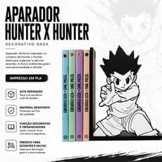 Aparador Suporte de Livros Anime 3D | Fan Art Hunter x Hunter | Gon Killua Hisoka Netero e Outros | Decoração Geek