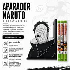 Aparador Suporte de Livros Anime 3D | Fan Art Naruto | Naruto Itachi Obito Kakashi Time 7 e Outros | Decoração Geek