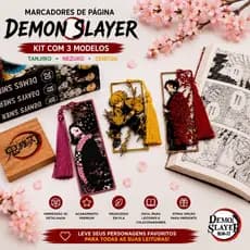 Kit Marcadores de Página Demon Slayer 3D Tanjiro Nezuko Zenitsu Anime Otaku 🎌