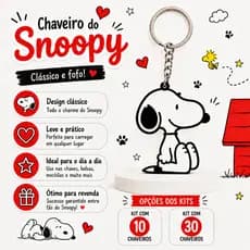 Kit Snoopy Chaveiro 3D 10 30 Peças Ideal Para Revenda Presente Lembrança Personalizada