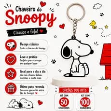 Kit Snoopy Chaveiro 3D 50 100 Peças Ideal Para Revenda Presente Lembrança Personalizada