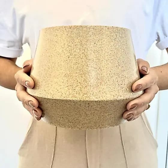 Vaso de planta Areia ou Cinza decorativo | Polietileno | Resistente | Altura 15cm