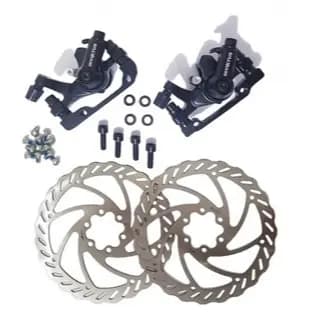 Freio a Disco Mecânico Inviktus Kit 4 Peças Disco Pinças Pastilhas Bike Bicicleta