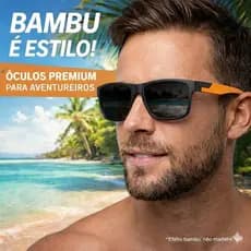 Kit Óculos de Sol Bambu Retrô Proteção UV400 Estilo Clássico Unissex Leve Confortável