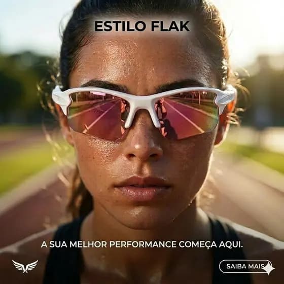 Óculos de Sol Flak Proteção UV400 Ciclismo Esportes Lente Espelhada Armação Leve Unissex