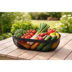 Cesta Organizadora Multiuso Em Metal Telado 31x22cm Fruteira