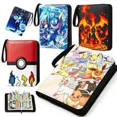 Álbum Porta Cartas Pokémon 400 Espaços Couro PU Impermeável Com Zíper Alça Organizador De Cards TCG