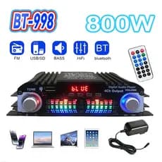 12V 1600W Amplificador De Áudio WIfi De 4 Canais Bluetooth 5.0 Usb SD Aux Para Automotivo Em Sistema De Áudio Doméstico