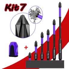 Kit 7 Chaves Bit PH2 Magnética Chave De Fenda Broca Auto Impacto Antiderrapante Philips Bits De Chave De Fenda Elétrica