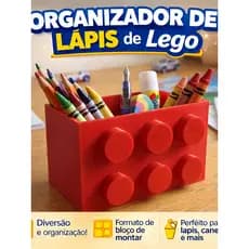 Organizador de Lápis Lego Porta Lápis Infantil Criativo Porta Canetas Escrivaninha Escolar Colorido Material Escolar