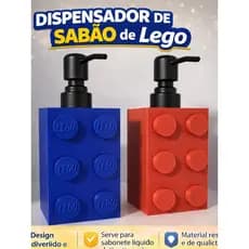 Dispensador de Sabão Lego Porta Sabonete Líquido Criativo Banheiro Cozinha Decoração Divertida Resistente