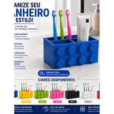 Porta Escovas De Dente Organizador Banheiro Estilo Lego Porta Creme Dental Suporte Escova Multifuncional Decorativo Mode