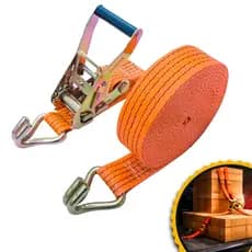 Kit Cinta de Amarração 5 Ton 10 Metros Com Catraca Reforçada Resistente Uso Profissional Carreta Caminhão