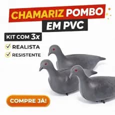 Kit com 3 Pombos Falsos para chamariz ou decoração PVC