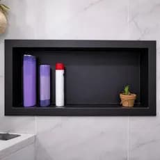 Nicho Embutir Banheiro e Cozinha Organizador de Itens Preto Brilhante Armário Banheiro Organize Com Estilo!