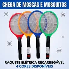 Raquete Elétrica Bivolt 110v ou 220v Mata Mosquito Recarregável A Bateria Tomada Azul Verde Vermelho Laranja