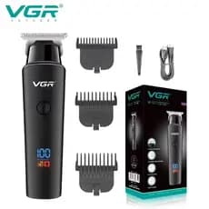 Maquina Corte Sem Fio Bateria Para Acabamento Barba Cabelo Corpo Visor Digital Tipo C V-937 VGR-937