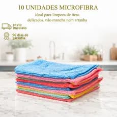 Kit 10 Panos De Microfibra Limpeza Multiuso Alta Absorção Para Cozinha Carro Tecido De Qualidade