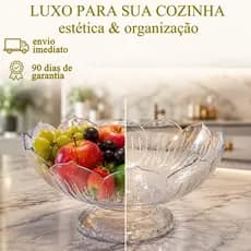 Fruteira Acrílico Base Para Centro de Mesa Moderna Resistente Porta Frutas Decorativa Minimalista