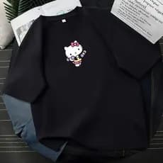 Camiseta Desenho Hello K Malhando Fio 30.1 Unissex 100% Algodão Premium