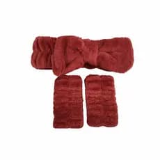 Kit Spa 3 Peças – Faixa de Cabelo + 2 Toalhas de Pulso para Skincare