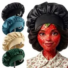 Touca de Cetim com Faixa – Conforto, Estilo e Proteção para Seus Cabelos
