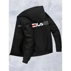 Moleton masculina com capuz estampa ELIA  com zíper outono e inverno