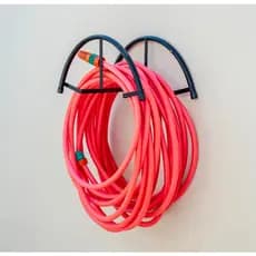 Suporte para Mangueira de Jardim Parede Aço Reforçado Organizador Porta Mangueira Branco Preto