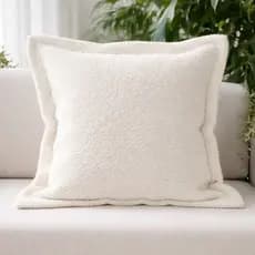 Capa de Almofada Organic Bouclê C/ Abas Luxo Orgânico Decorativa para Sofá Cama C/ Zíper