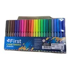 Conjunto Canetinhas Coloridas 24 Cores Alta Qualidade Secagem Rapida Pintura Desenho Infantil Escolar