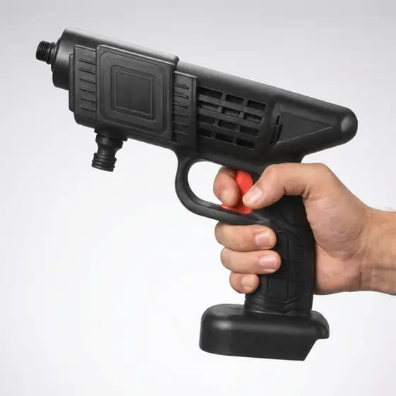 Pistola Lava Jato Portatil Recarregavel Alta Pressao 8 Pecas Preto Limpeza Automotiva Jardim