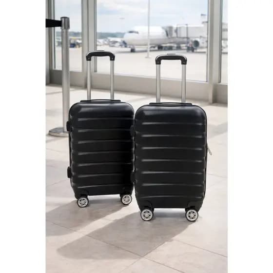Kit 2 Malas de Viagem com Rodinhas 18 e 20 Preto Rosa e Cinza
