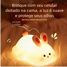 Luminária de Silicone Nocturna Sensor De Touch Coelho Fofa Recarregável De USB SUPER PROMOÇAO