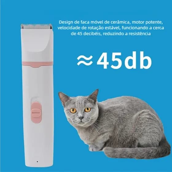 4 em 1 Baixo Ruído Máquina de Tosa Pet – Recarregável, Aparadora para Gato/Cão LIMPA ESTOQUE