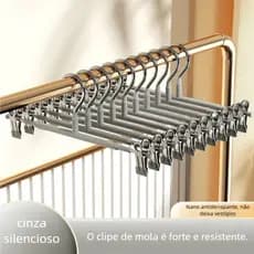 Cabide de Clipe Metal Cromado Premium Saias Calças Bermudas e Vestidos QUEIMA ESTOQUE