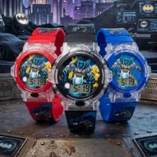 Relógio Infantil Digital Musical Batman Menino DC Comics Super Herói Morcego Pulseira Macia Presente Top