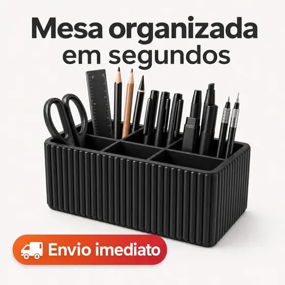 Porta Canetas Lápis Organizador Mesa Retangular Escritório