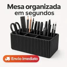 Porta Canetas Lápis Organizador Mesa Retangular Escritório