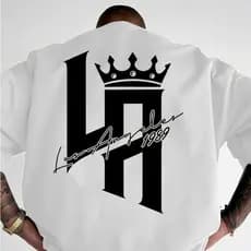T-shirt de Manga Curta Casual de Rua com Estampa Y2K para Homem, Top Confortável de Gola Redonda para a Primavera