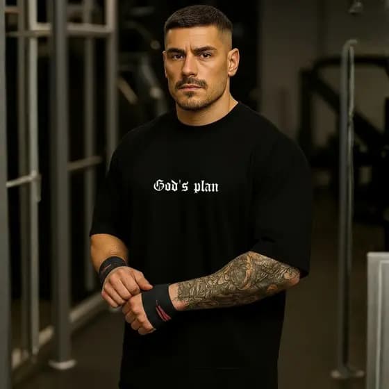Camiseta Oversized Tamanho P-G3 Masculina Streetwear 100% Algodão God's Plan CI Envio Rapido